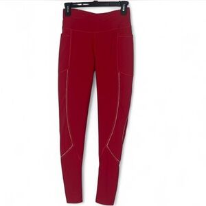 Victoria Secret Total Knock Out Leggings Small Red with Gold Accents